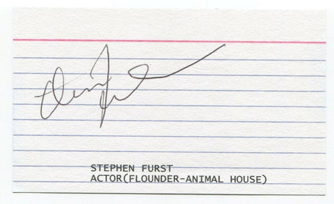 Stephen Faust Signed 3x5 Index Card Autographed Signature Animal House Flounder