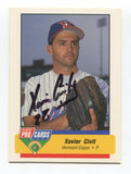 1994 Pro Card Vermont Expos Xavier Civit Signed Card Baseball Autographed AUTO