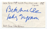 Beth Anne Cole Signed 3x5 Index Card Autographed Actress Singer Grease