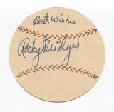 Rocky Bridges Signed Paper Baseball Autographed Signature Cincinnati Reds