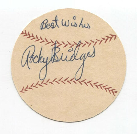 Rocky Bridges Signed Paper Baseball Autographed Signature Cincinnati Reds