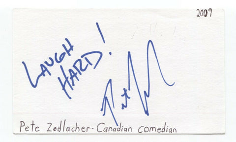 Pete Zedlacher Signed 3x5 Index Card Autographed Signature Comedian Comic Actor