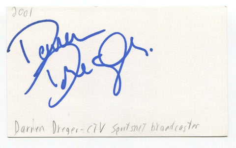 Darren Dreger Signed 3x5 Index Card Autographed Canadian Sports Reporter