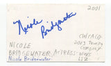 Nicole Bridgewater Signed 3x5 Index Card Autograph Actress Chicago