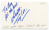 Scott Taylor Signed 3x5 Index Card Autographed Canadian Sports Columnist