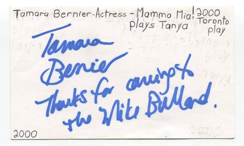 Tamara Bernier Signed 3x5 Index Card Autograph Actress Braceface X-Men