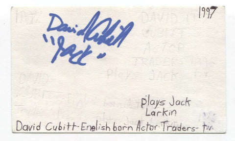 David Cubitt Signed 3x5 Index Card Autographed Signature Actor