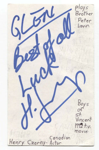 Henry Czerny Signed 3x5 Index Card Autographed Signature Actor Supergirl Revenge