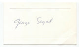 George Segal Signed Card Autographed Signature Pop Artist