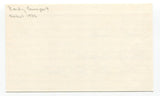 Randy Gumpert Signed Index Card Autographed Baseball MLB 1947 World Series