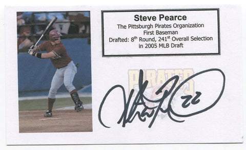 Steve Pearce Signed 3x5 Index Card Autographed MLB Baseball Super Early Career