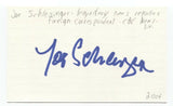 Joe Schlesinger Signed 3x5 Index Card Autographed Signature Journalist