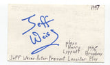Jeff Weiss Signed 3x5 Index Card Autographed Actor Macbeth Hamlet Henry IV