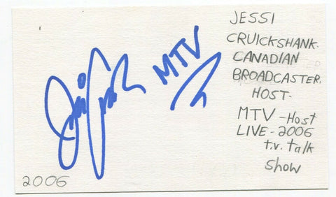 Jessi Cruickshank Signed 3x5 Index Card Autographed Host MTV The After Show