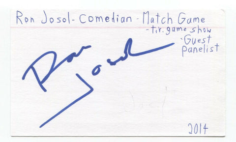 Ron Josol Signed 3x5 Index Card Autographed Signature Comedian Comic Actor