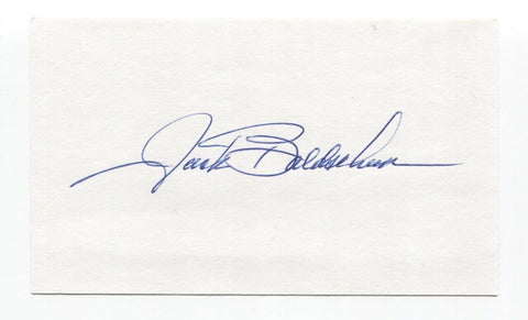 Jack Baldschun Signed 3x5 Index Card Baseball Autographed Signature