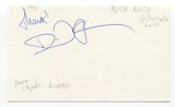 Ruth Ruth - Dave Snyder Signed 3x5 Index Card Autographed Signature Band