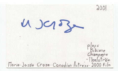 Marie-Josee Croze Signed 3x5 Index Card Autographed Signature French Actress