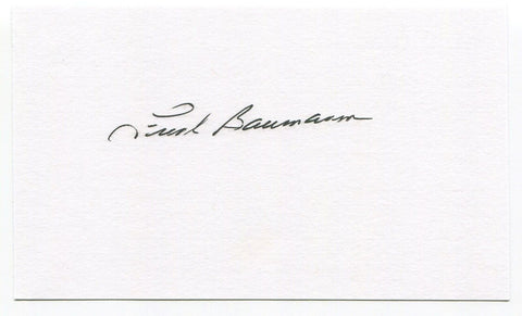 Frank Baumann 3x5 Index Card Autographed Signature Boston Red Sox Debut 1948