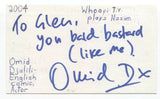 Omid Djalili Signed 3x5 Index Card Autograph Signature Actor Mummy Gladiator