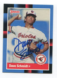 1988 Donruss Dave Schmidt Signed Card Baseball Autographed MLB AUTO #371