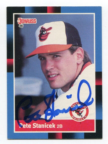 1988 Donruss Pete Stanicek Signed Card Baseball Autograph AUTO #541