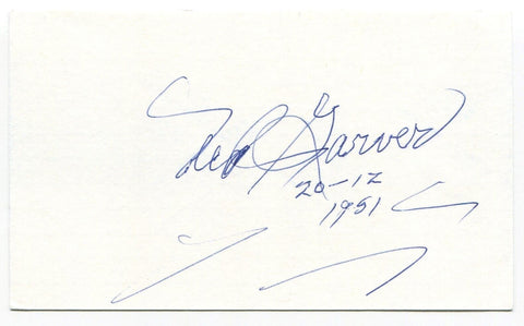 Ned Garver Signed 3x5 Index Card Autographed MLB Baseball St. Louis Browns