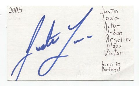 Louis Ferreira Signed 3x5 Index Card Autographed Justin Louis Stargate Saw Actor