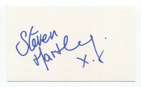 Steven Hartley Signed 3x5 Index Card Autographed Signature Actor