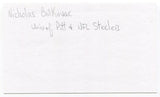 Nicholas Bolkovac Signed 3x5 Index Card Autographed Pittsburgh Steelers