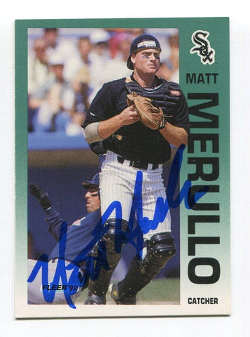 1992 Fleer Matt Merullo Signed Card Baseball Autographed MLB AUTO #90