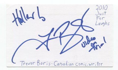 Trevor Boris Signed 3x5 Index Card Autographed Signature Comedian Comic Actor