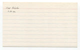 Fred Sington Signed 3x5 Index Card Baseball Autographed Sington