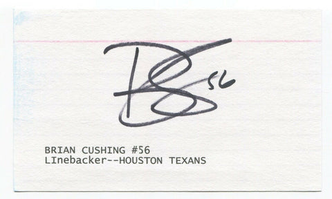 Brian Cushing Signed 3x5 Index Card Autographed Signature Football Texans