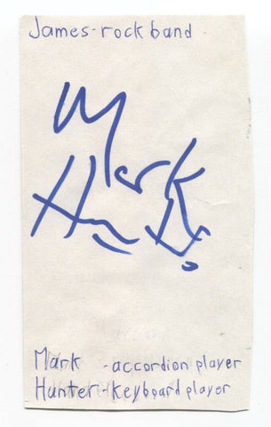 James - Mark Hunter Signed 3x5 Index Card Autographed Signature Band
