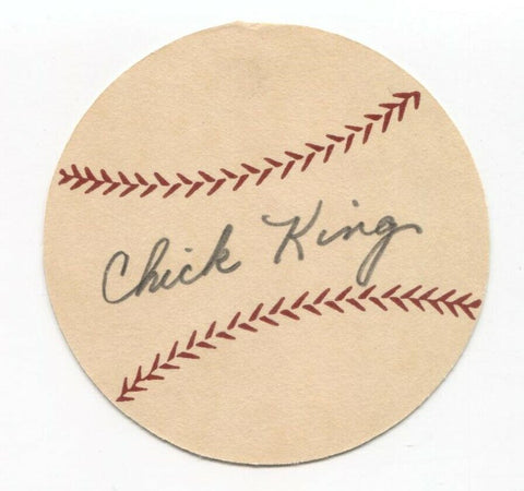 Chick King Signed Paper Baseball Autographed Signature Detroit Tigers