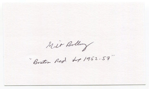 Milt Bolling Signed 3x5 Index Card Autographed Boston Red Sox Debut 1952 MLB