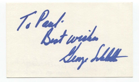 George Schlatter Signed 3x5 Index Card Autograph Signature Producer Director