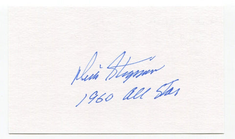 Dick Stigman Signed 3x5 Index Card Autographed Baseball Cleveland Indians