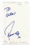 Fiction Plane - Pete Wilhoit Signed 3x5 Index Card Autographed Signature