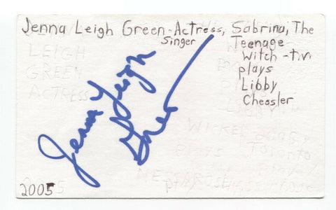 Jenna Leigh Green Signed 3x5 Index Card Autographed Actress Sabrina