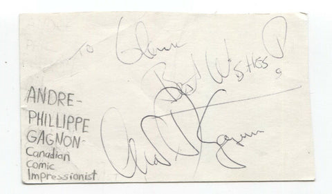 Andre Philippe Gagnon Signed Index 3x5 Card Autographed Signature Actor Comedian