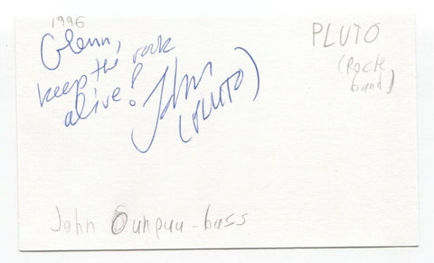 Pluto - John Ounpuu Signed 3x5 Index Card Autographed Signature