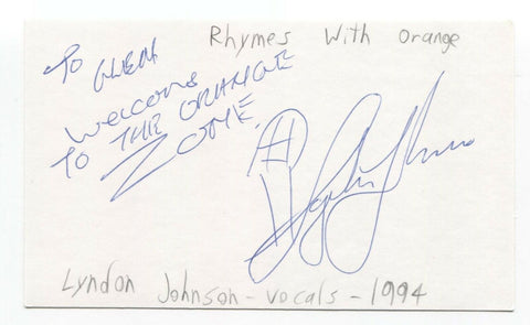 Rymes with Orange - Lyndon Johnson Signed 3x5 Index Card Autographed Signature