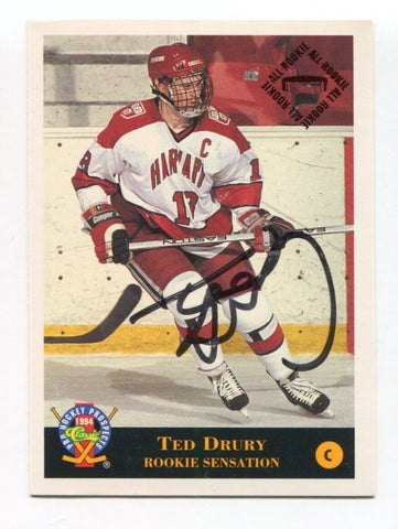 1994 Classic Ted Drury Signed Card Hockey NHL Autograph AUTO #14