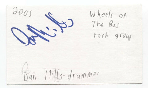 Wheels on the Bus - Dan Mills Signed 3x5 Index Card Autographed Signature Band