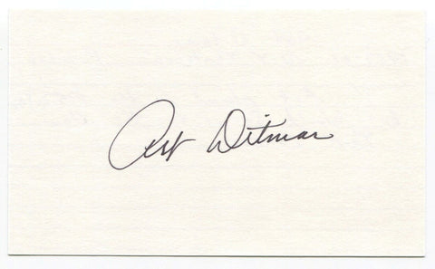 Art Ditmar Signed 3x5 Index Card Autographed Baseball New York Yankees