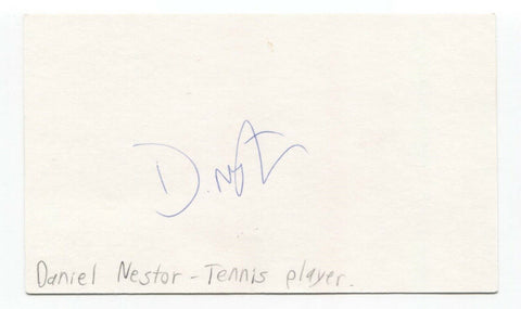 Daniel Nestor Signed 3x5 Index Card Autographed Tennis Signature