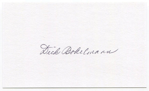 Richard "Dick" Bokelmann Signed 3x5 Index Card Autographed St. Louis Cardinals