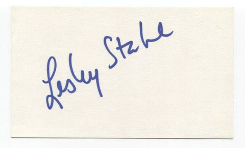 Lesley Stahl Signed 3x5 Index Card Autographed Signature Journalist